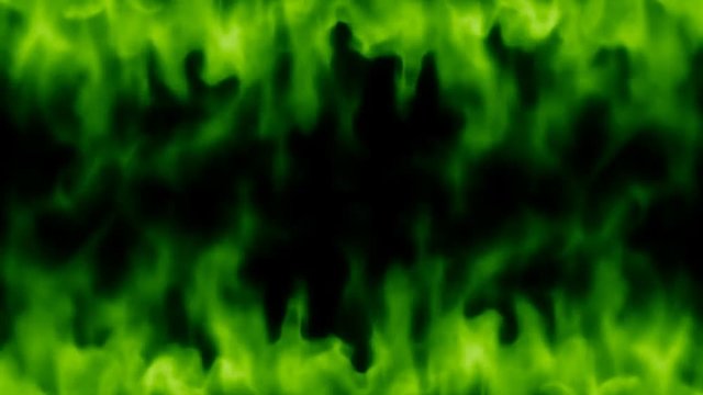 Abstract green flames appearing 