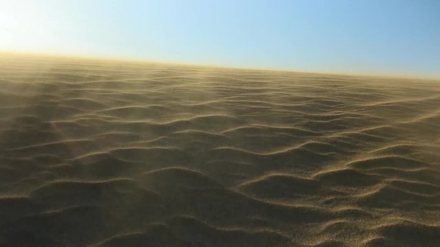 wind blowing on a desert sandy dune