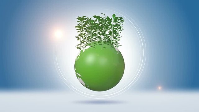 Green Plants On Orbiting Earth