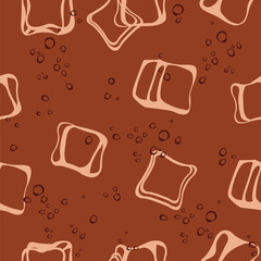 Soda pop and ice cubes seamless pattern