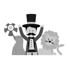 Tamer circus cartoon icon vector illustration graphic design