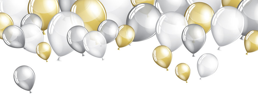 Silver and gold balloons