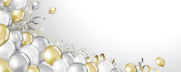 Silver and gold balloons