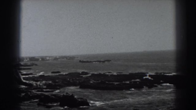 1938: pretty viewing of the rocks and lake. FORT ROSS CALIFORNIA