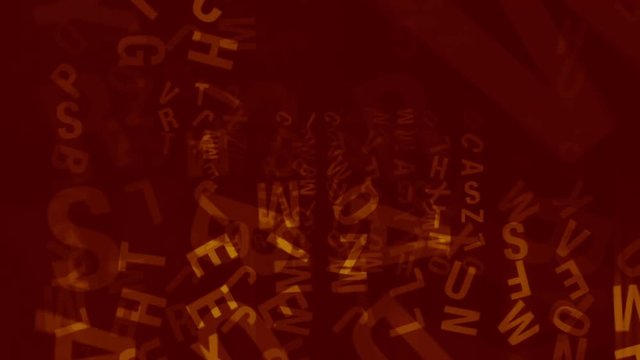 Glowing letters slowly moving and disappearing 