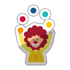 Circus clown cartoon icon vector illustration graphic design