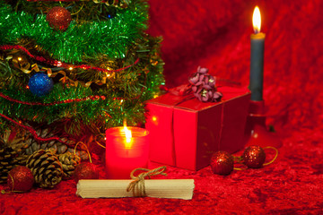 Christmas Tree with burning candle