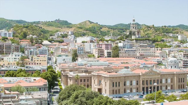 City of Messina in Sicily Italy Panoramic Pan Over the Landmarks