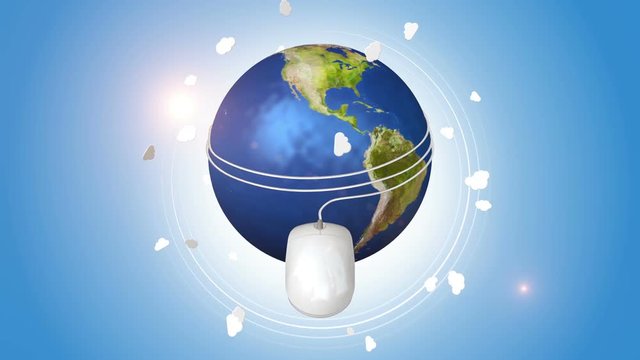 Computer Mouse Around Orbiting Earth