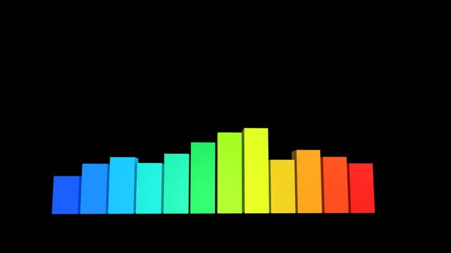 3d colorful bar charts rising up