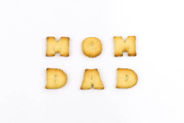 Mom Dad wording by a b c biscuit