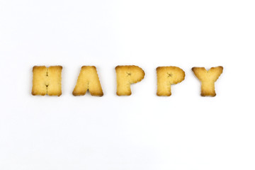 Happy wording by a b c biscuit