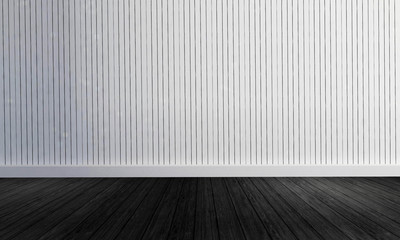 White wood wall background with simple style-3d rendering