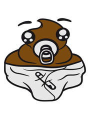 Baby diaper child cute cute pacifier cream chocolate fucking stupid shit poisonous heap odd pissing comic cartoon