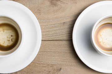 Empty coffee on the table