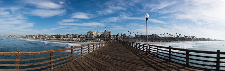 A Closer Panoramic View of Oceanside from the Pier