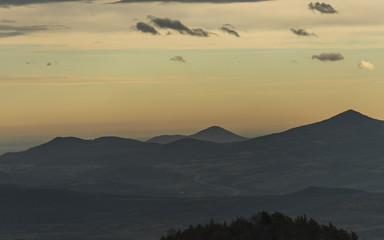 Ceske Stredohori mountains in autumn time