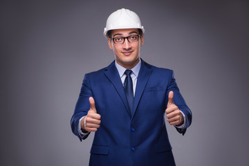 Young architect in industrial concept