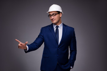 Young architect in industrial concept