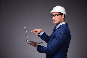 Young architect in industrial concept