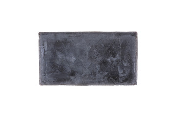 one black mud soap isolated on white