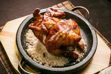  Roasted Chicken on crust of overcooked rice, 누룽지통닭
