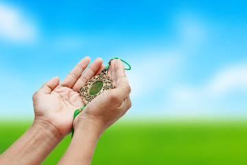 Hands of muslim praying