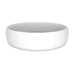 Blank rubber plastic stretch white bracelet. 3d render isolated on white background.