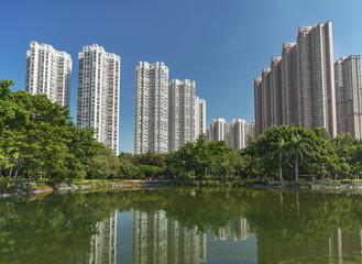 Fototapeta na wymiar Residential district of Hong Kong