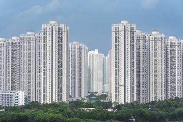 Obraz premium highrise residential building in Hong Kong city