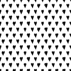 Hatching in the form of small hearts. Hand draw vector romantic pattern. Seamless background for Valentine's Day