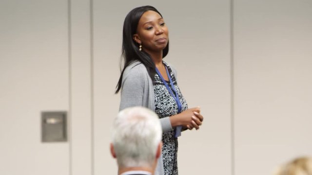 Businesswoman Making Presentation At Conference Shot On R3D