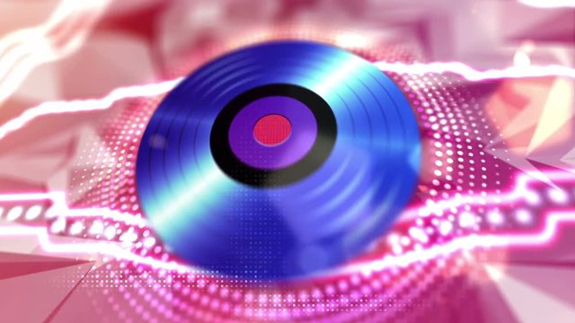 Music record with shiny particles