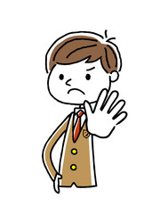 ブレザーの男子学生
