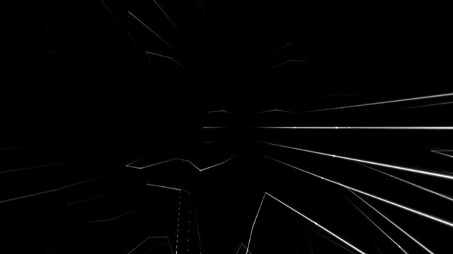 VJ Footage. Generative Visuals. Digital Landscape - White Lines From Above.