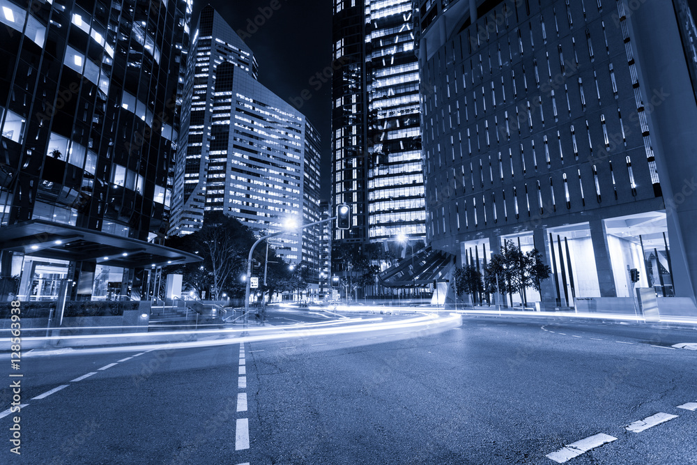 Poster Brisbane night city traffic