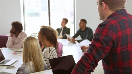 University Students Attend Campus Lecture Shot On R3D
