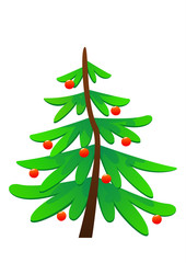 Christmas tree cute vector illustration isolated