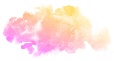 Fototapeta premium Abstract pink watercolor on white background.The color splashing on the paper.It is a hand drawn.