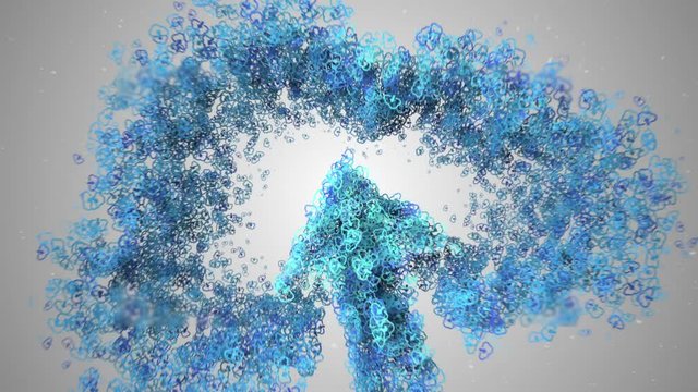Cloud computing upload particle animation