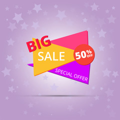Big Sale poster, banner. Big sale, clearance, special offer. Vector illustration.
