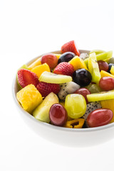 Mixed fruit in white plate