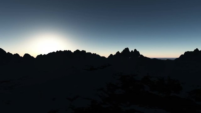 Mountains At High Altitude. Timelapse Animation