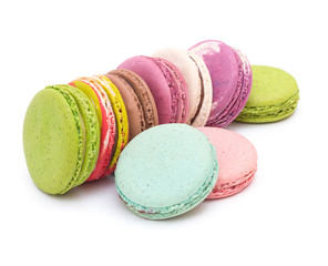 Colorful macaroon on white