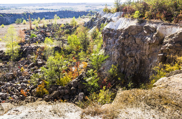 deep unused stone quarry