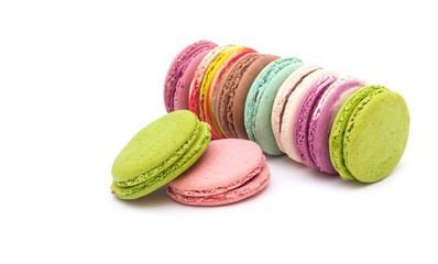 Colorful macaroon on white