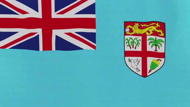 Loopable: Flag of Fiji...Fijian official flag gently waving in the wind. Highly detailed fabric texture for 4K resolution. 15 seconds loop.