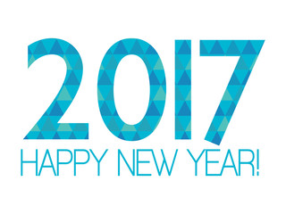 Geometric typography, 2017 new year vector.