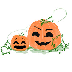 Halloween Pumpkin on Garden