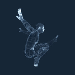 Fototapeta premium Gymnast performs an artistic element. Rhythmic gymnastics. 